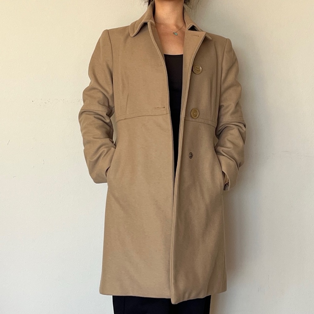 NWOT Benetton Women's Wool-Blend Tan Coat